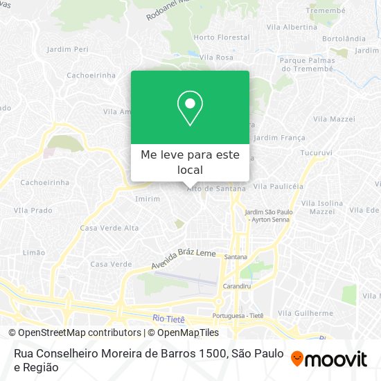 Rua Conselheiro Moreira de Barros 1500 mapa