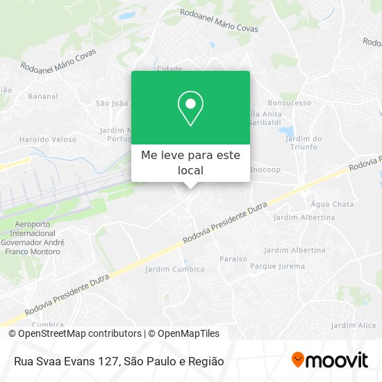Rua Svaa Evans 127 mapa