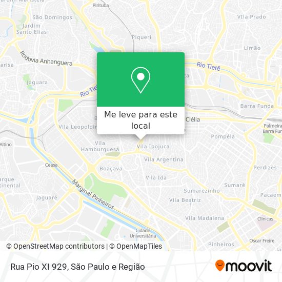 Rua Pio XI 929 mapa