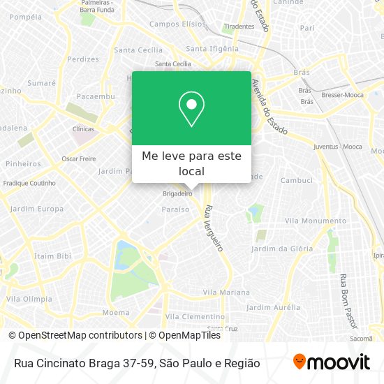 Rua Cincinato Braga 37-59 mapa