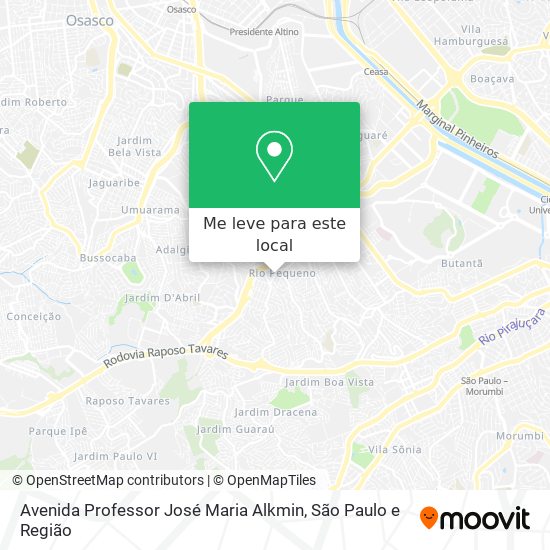Avenida Professor José Maria Alkmin mapa