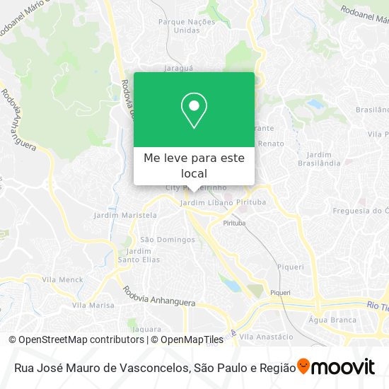 Rua José Mauro de Vasconcelos mapa