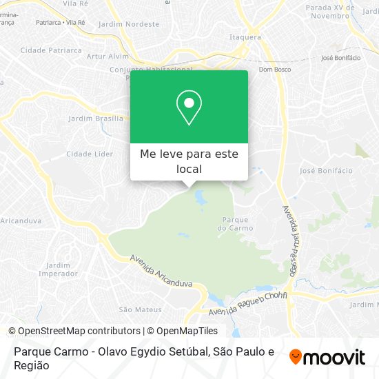 Parque Carmo - Olavo Egydio Setúbal mapa