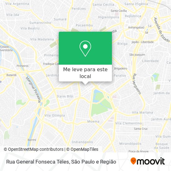 Rua General Fonseca Téles mapa
