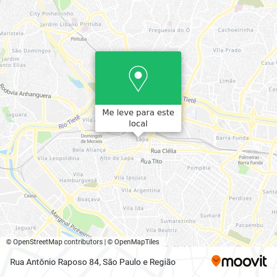 Rua Antônio Raposo 84 mapa