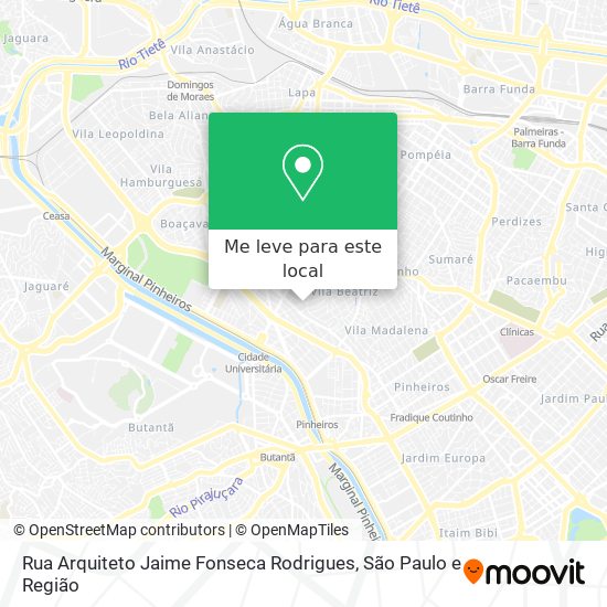 Rua Arquiteto Jaime Fonseca Rodrigues mapa