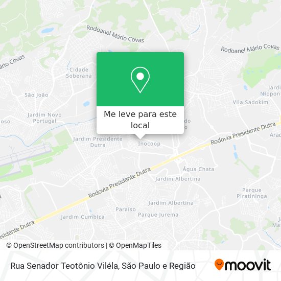 Rua Senador Teotônio Viléla mapa