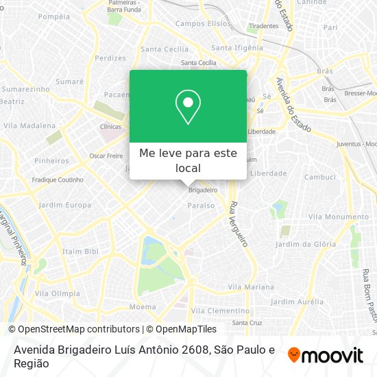 Avenida Brigadeiro Luís Antônio 2608 mapa