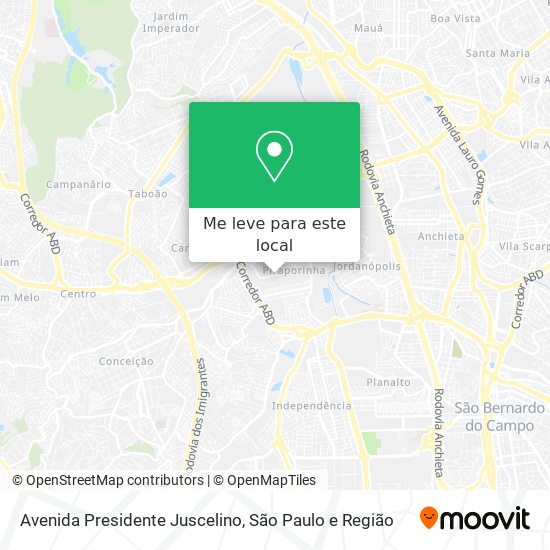 Avenida Presidente Juscelino mapa