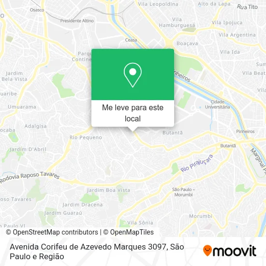 Avenida Corifeu de Azevedo Marques 3097 mapa