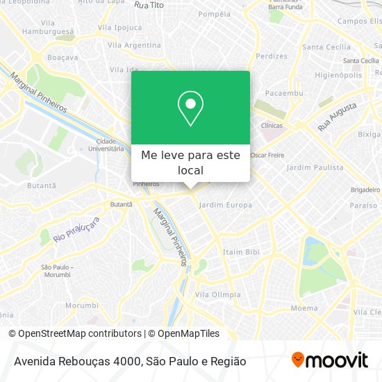 Avenida Rebouças 4000 mapa