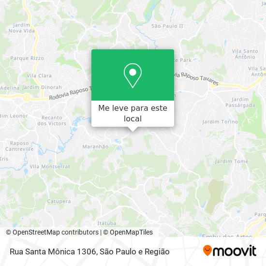 Rua Santa Mônica 1306 mapa