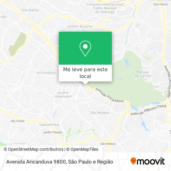 Avenida Aricanduva 9800 mapa