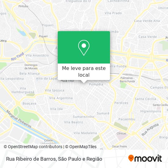 Rua Ribeiro de Barros mapa