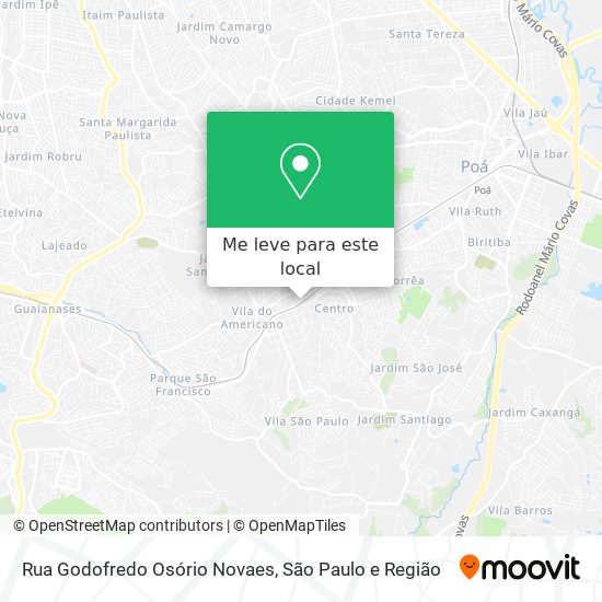 Rua Godofredo Osório Novaes mapa