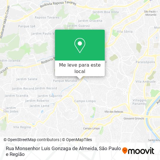 Rua Monsenhor Luís Gonzaga de Almeida mapa