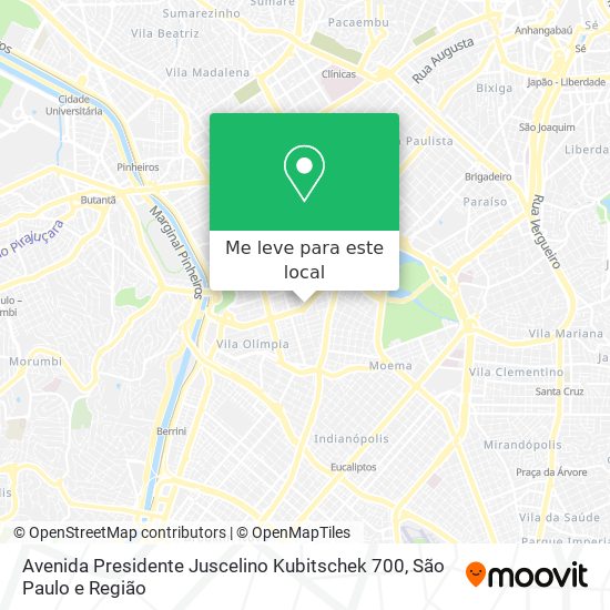 Avenida Presidente Juscelino Kubitschek 700 mapa