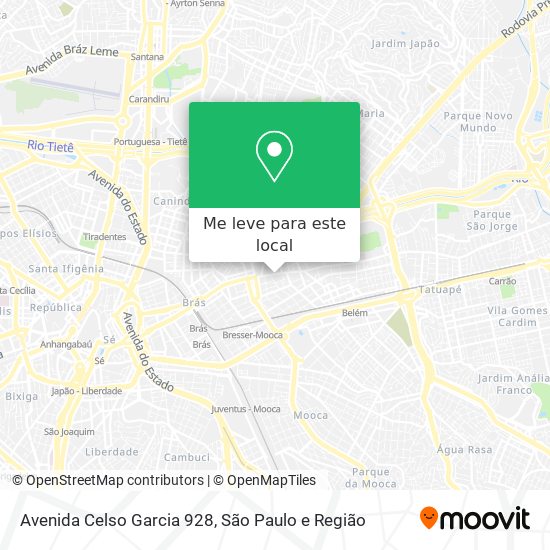 Avenida Celso Garcia 928 mapa