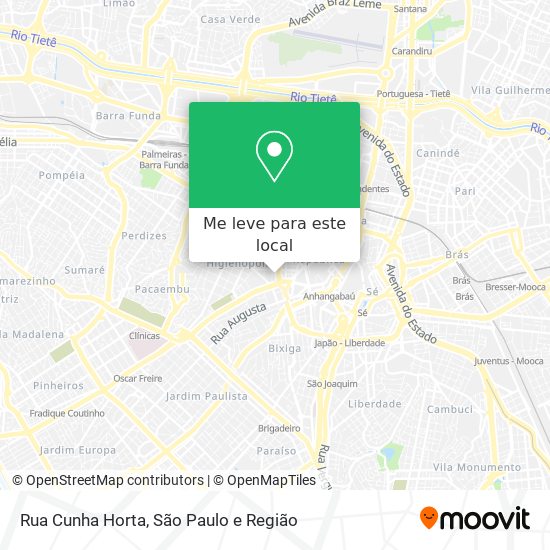 Rua Cunha Horta mapa