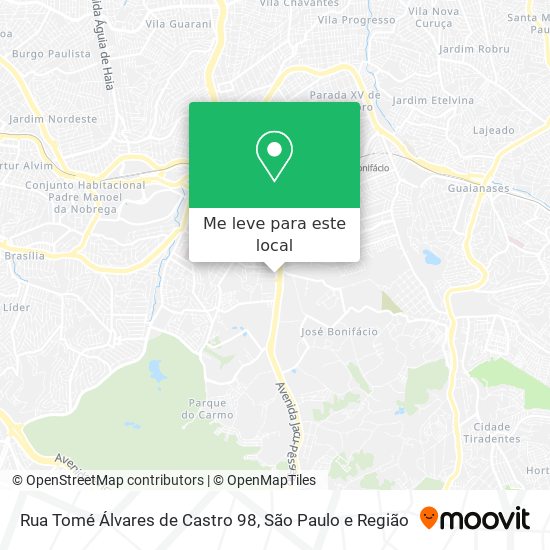 Rua Tomé Álvares de Castro 98 mapa