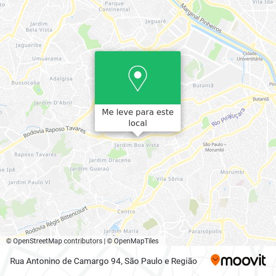 Rua Antonino de Camargo 94 mapa