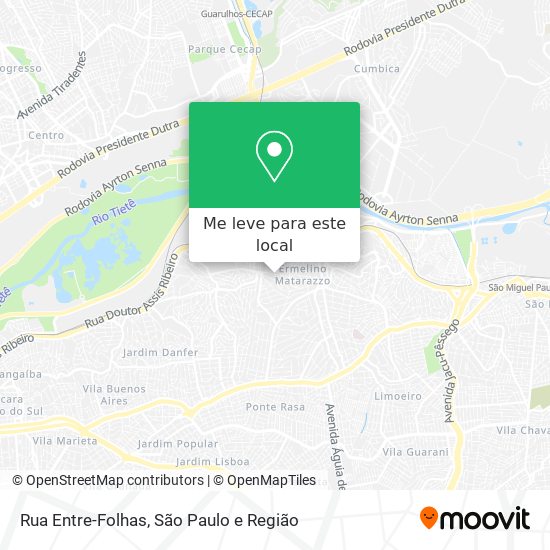 Rua Entre-Folhas mapa