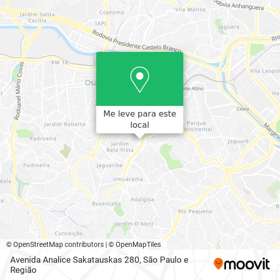 Avenida Analice Sakatauskas 280 mapa