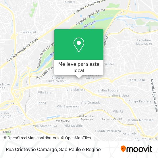Rua Cristovão Camargo mapa