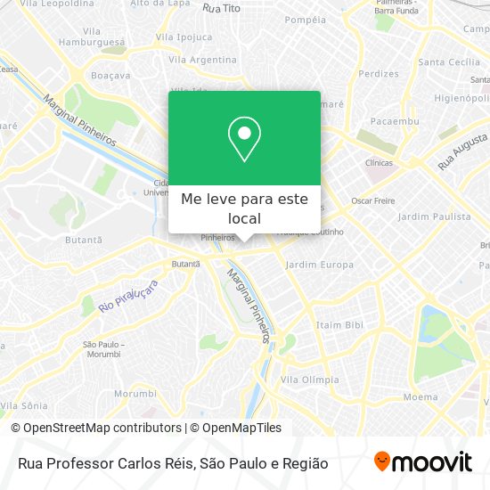 Rua Professor Carlos Réis mapa
