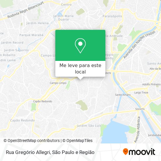 Rua Gregório Allegri mapa