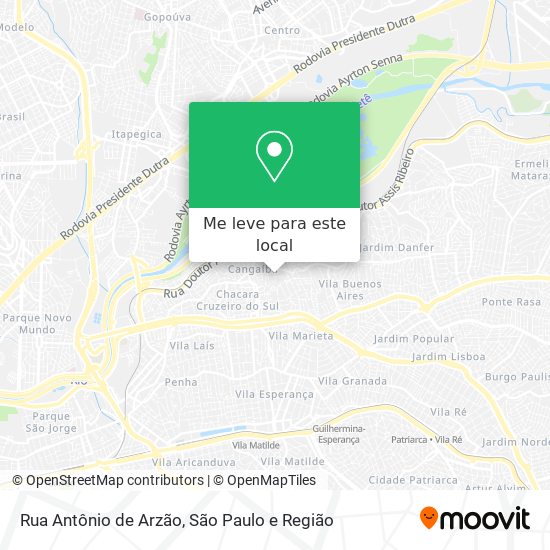 Rua Antônio de Arzão mapa