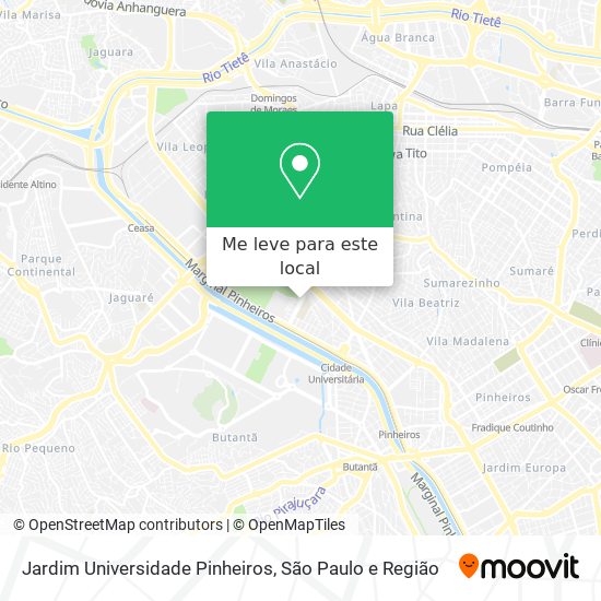 Jardim Universidade Pinheiros mapa