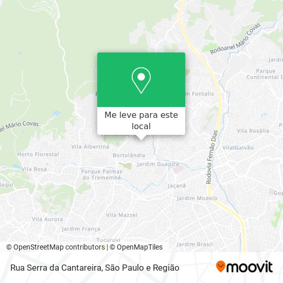 Rua Serra da Cantareira mapa
