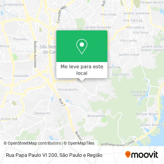 Rua Papa Paulo VI 200 mapa