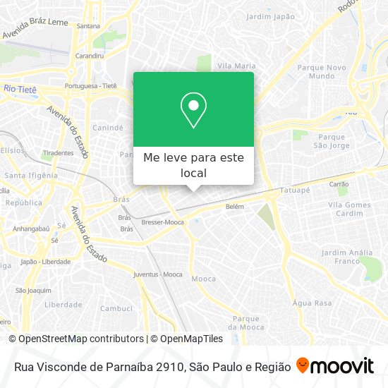 Rua Visconde de Parnaíba 2910 mapa