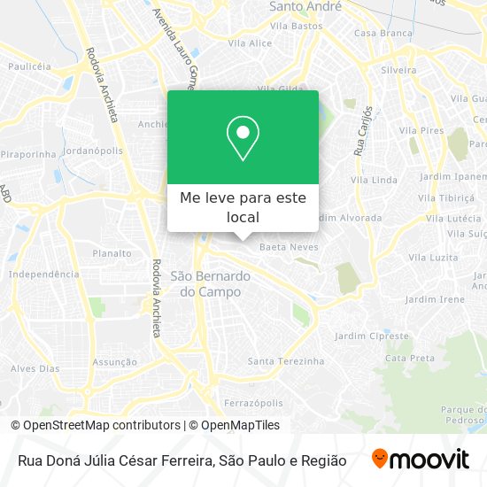 Rua Doná Júlia César Ferreira mapa