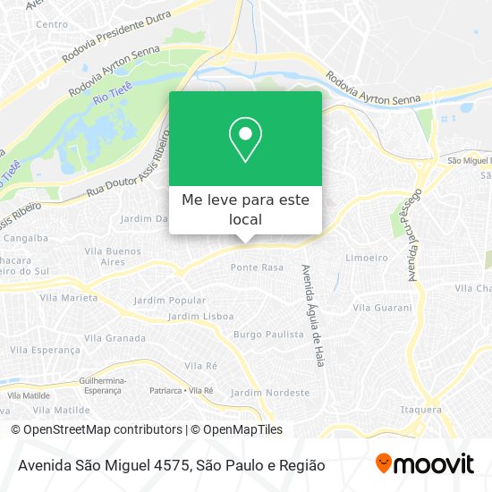 Avenida São Miguel 4575 mapa