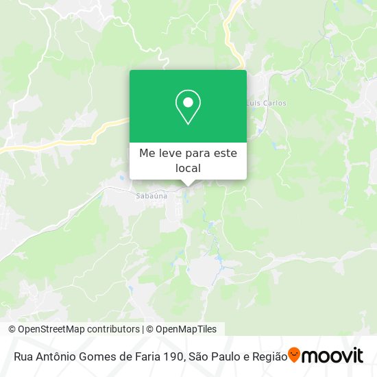 Rua Antônio Gomes de Faria 190 mapa