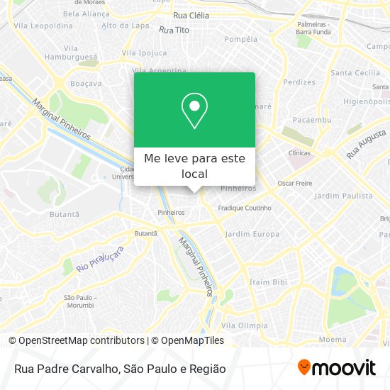 Rua Padre Carvalho mapa