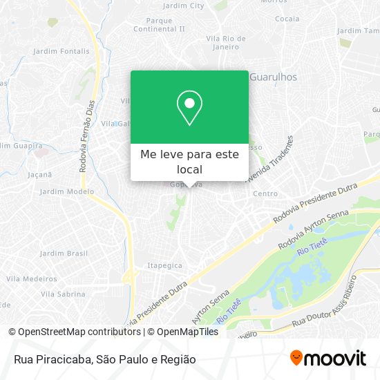 Rua Piracicaba mapa