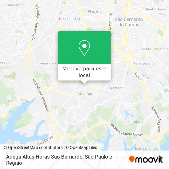 Adega Altas Horas São Bernardo mapa