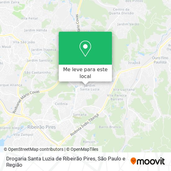 Drogaria Santa Luzia de Ribeirão Pires mapa