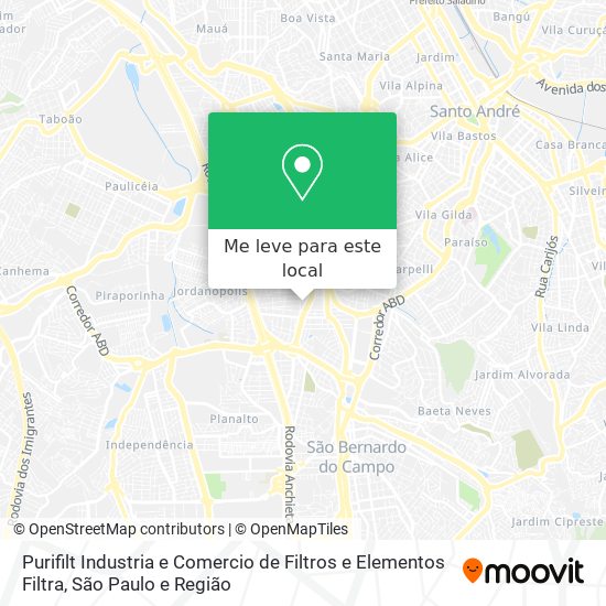 Purifilt Industria e Comercio de Filtros e Elementos Filtra mapa