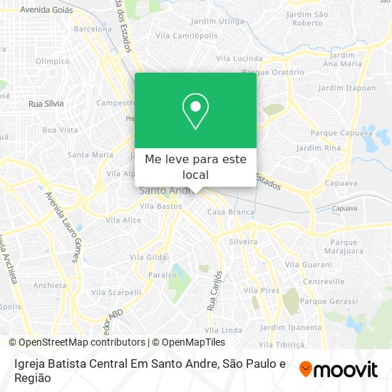 Igreja Batista Central Em Santo Andre mapa