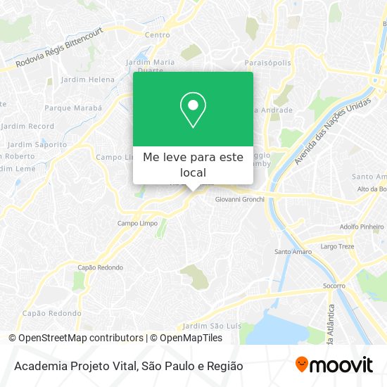 Academia Projeto Vital mapa