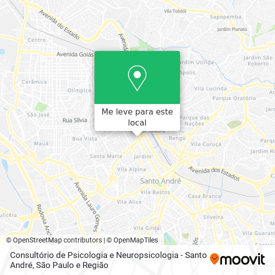 Consultório de Psicologia e Neuropsicologia - Santo André mapa
