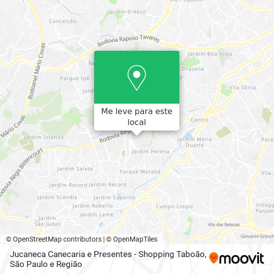 Jucaneca Canecaria e Presentes - Shopping Taboão mapa