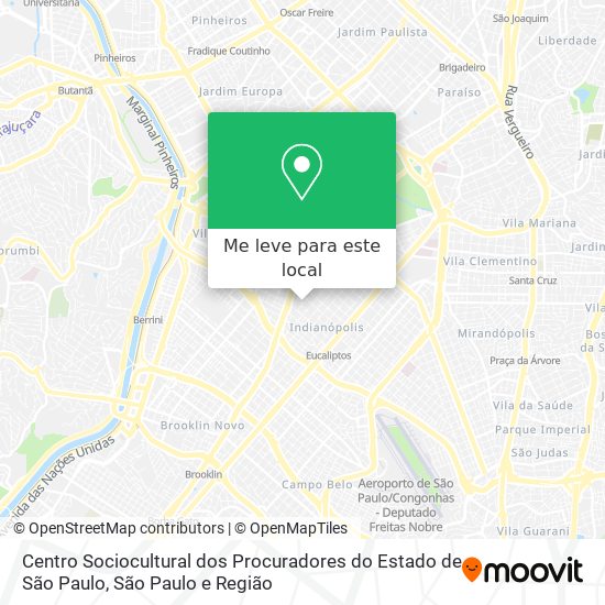 Centro Sociocultural dos Procuradores do Estado de São Paulo mapa