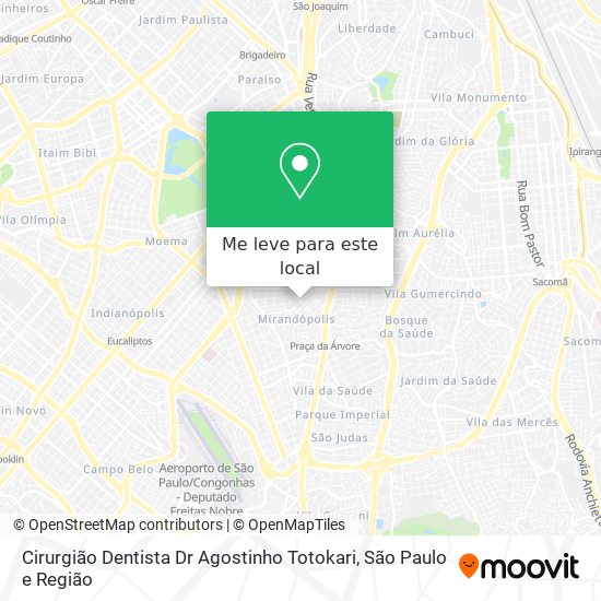 Cirurgião Dentista Dr Agostinho Totokari mapa