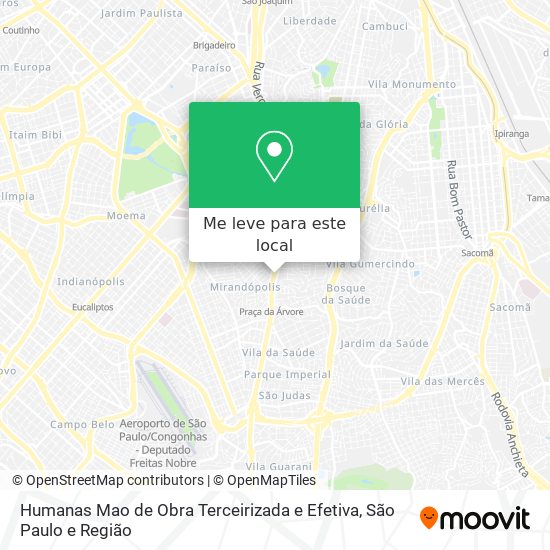 Humanas Mao de Obra Terceirizada e Efetiva mapa